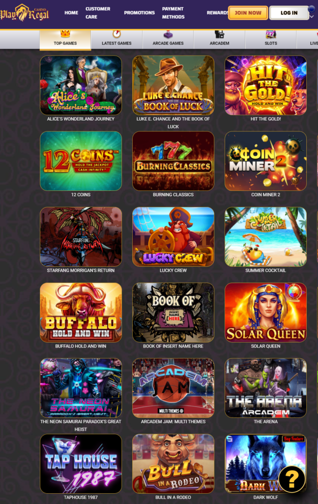 PlayRegal Casino Games
